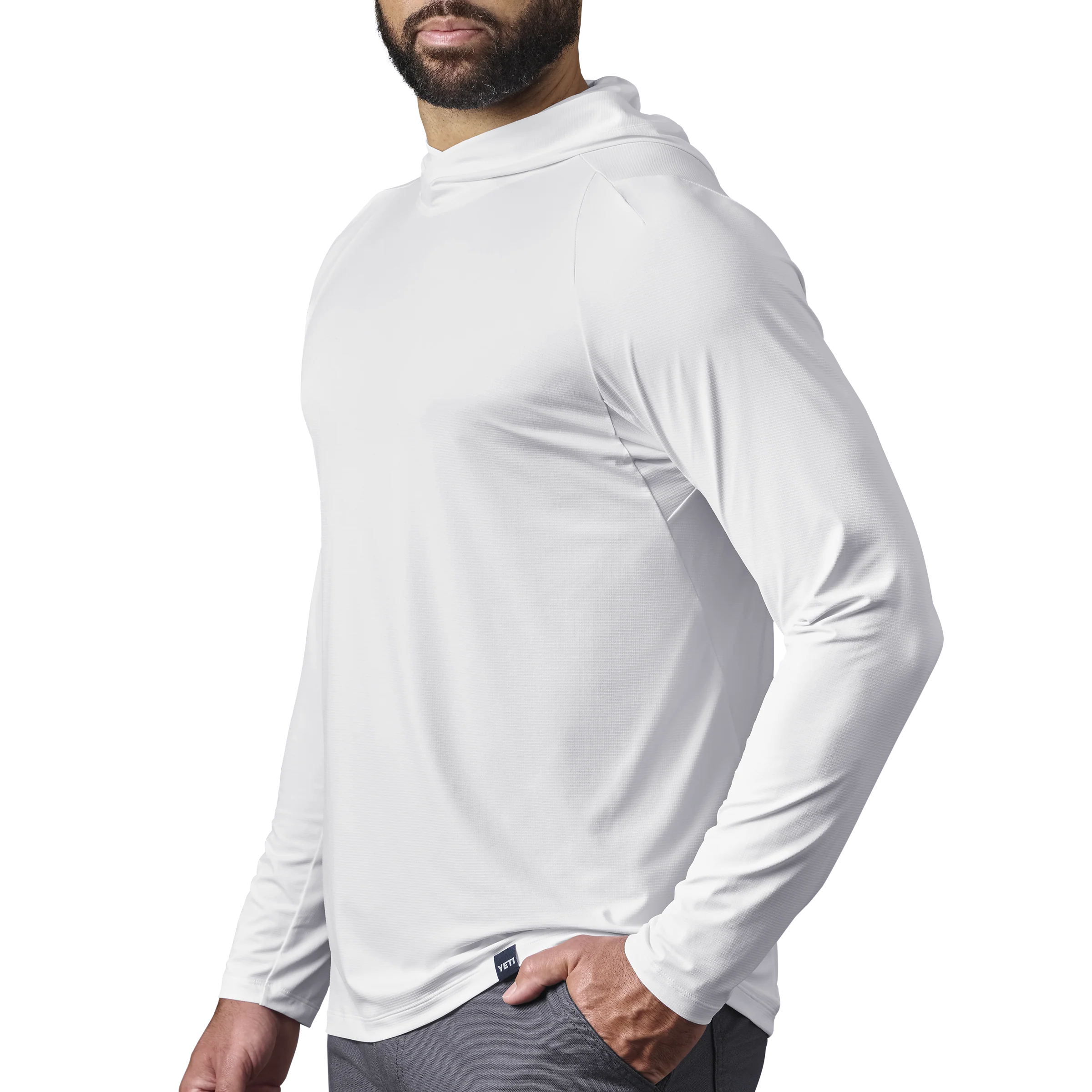 Men's Hooded Ultra Lightweight Sunshirt White - Image 5
