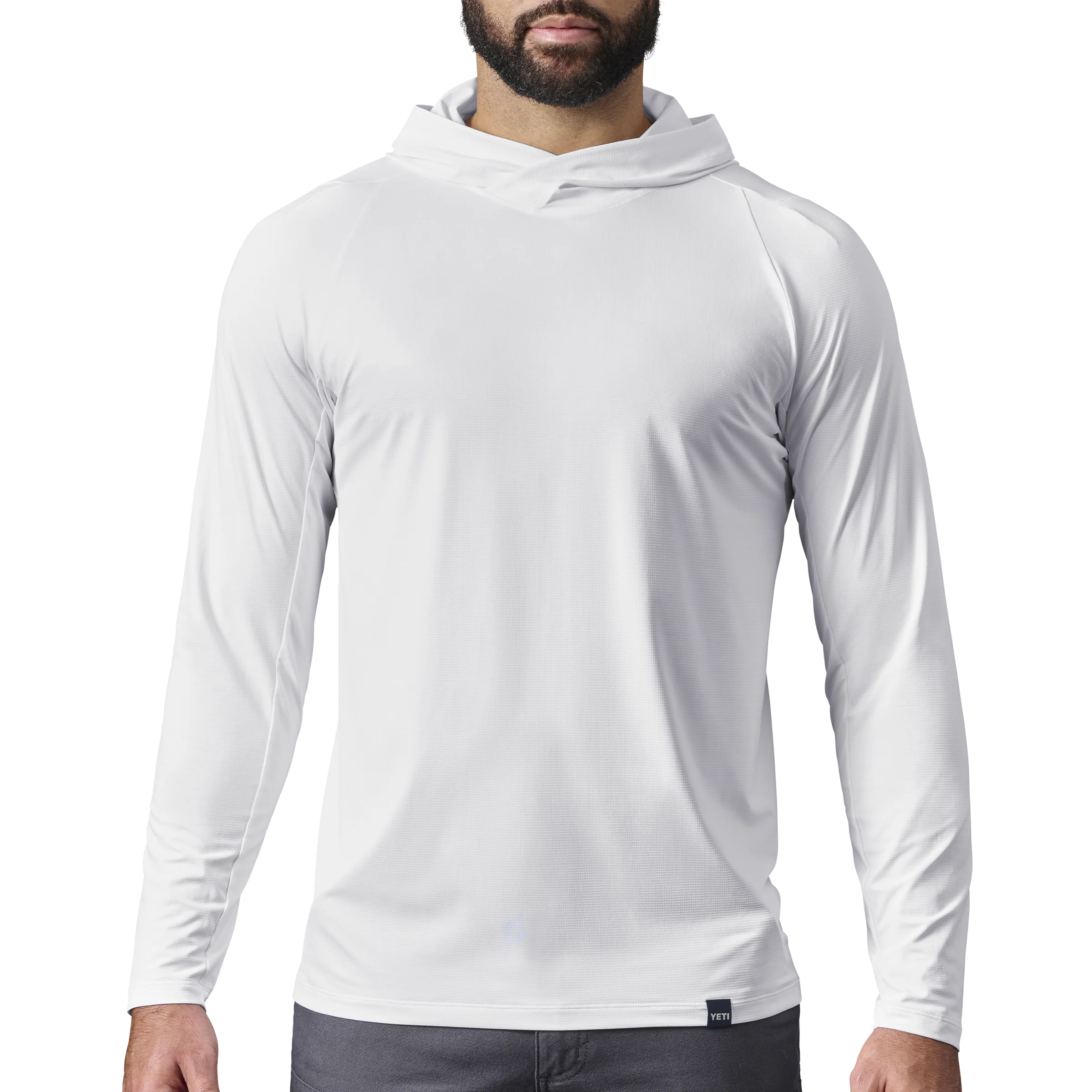 Men's Hooded Ultra Lightweight Sunshirt White - Image 6