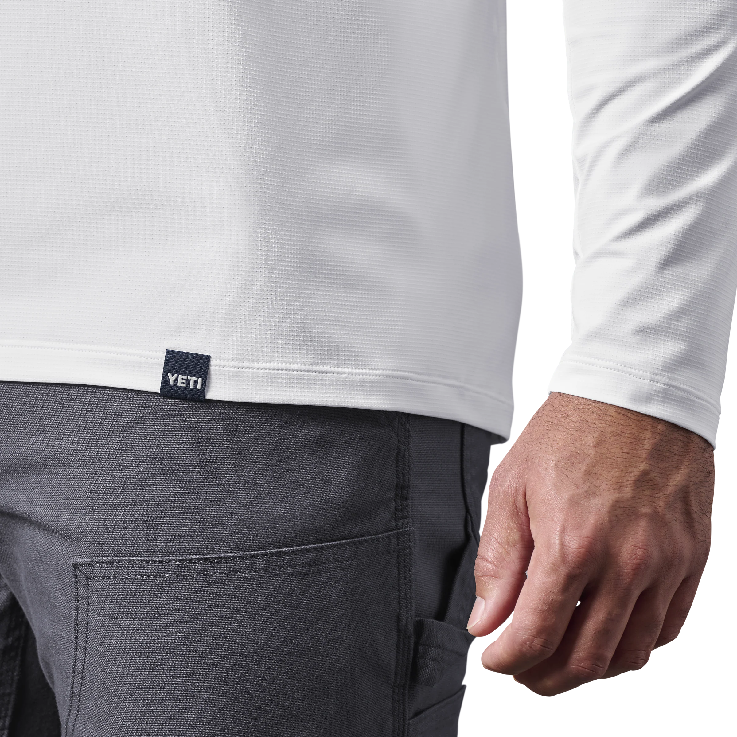 Men's Hooded Ultra Lightweight Sunshirt White - Image 7